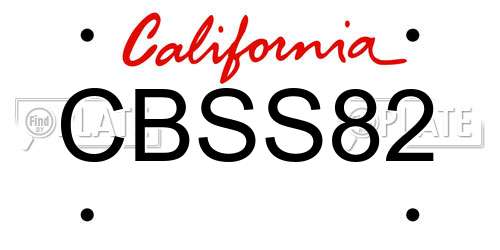 CBSS82 California License Plate