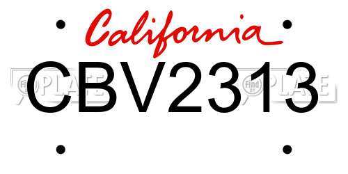 CBV2313 California License Plate