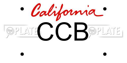 CCB California License Plate