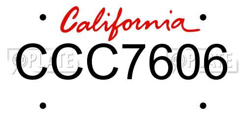 CCC7606 California License Plate