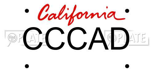 CCCAD California License Plate