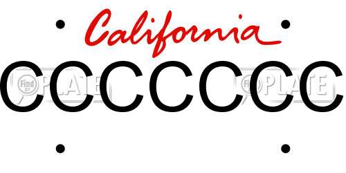 CCCCCCC California License Plate
