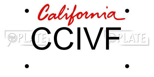 CCIVF California License Plate