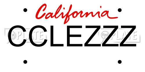 CCLEZZZ California License Plate