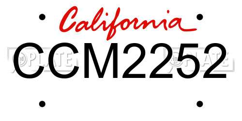 CCM2252 California License Plate