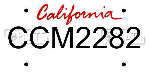 CCM2282 California License Plate