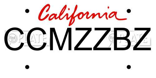 CCMZZBZ California License Plate