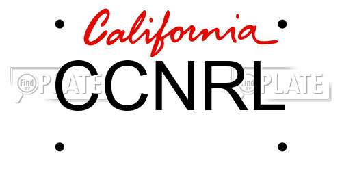 CCNRL California License Plate