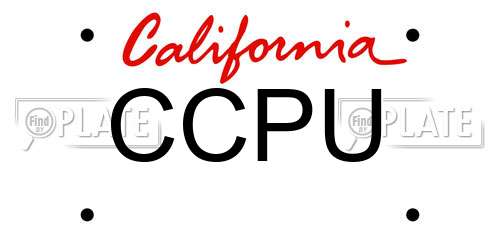 CCPU California License Plate