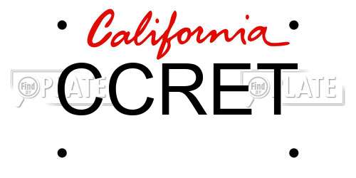CCRET California License Plate