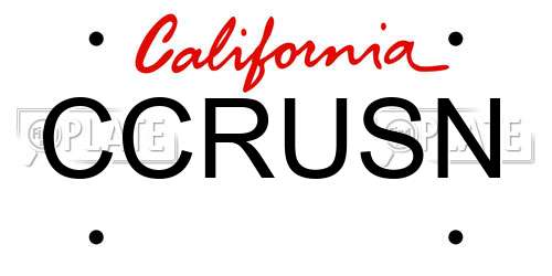 CCRUSN California License Plate