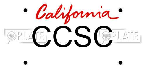 CCSC California License Plate