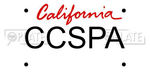 CCSPA California License Plate