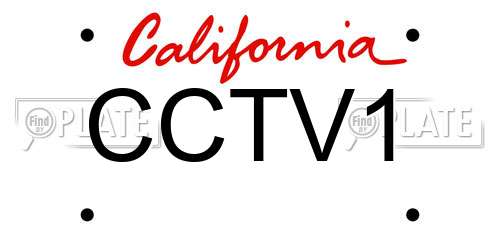 CCTV1 California License Plate