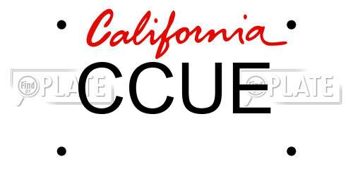 CCUE California License Plate