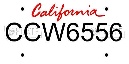 CCW6556 California License Plate