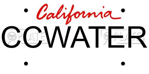 CCWATER California License Plate