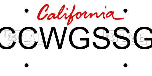 CCWGSSG California License Plate