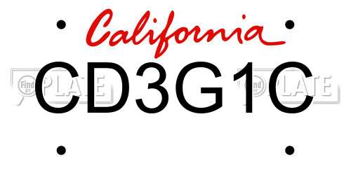 CD3G1C California License Plate