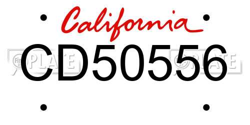 CD50556 California License Plate