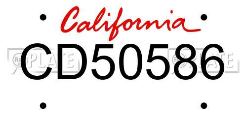 CD50586 California License Plate