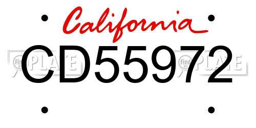 CD55972 California License Plate