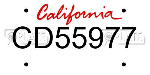 CD55977 California License Plate