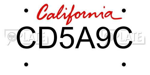 CD5A9C California License Plate