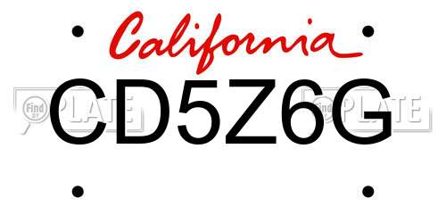 CD5Z6G California License Plate