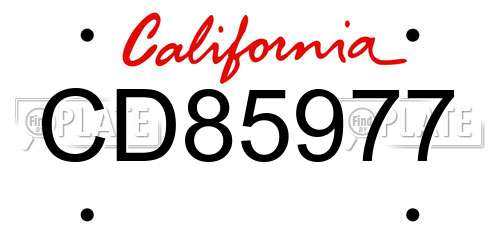 CD85977 California License Plate