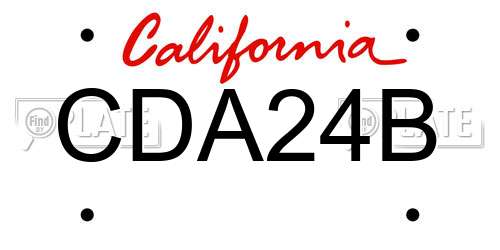 CDA24B California License Plate