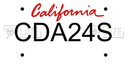 CDA24S California License Plate