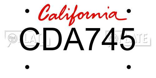 CDA745 California License Plate