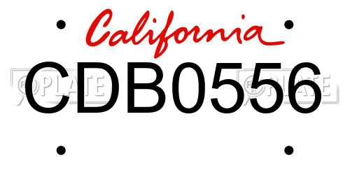 CDB0556 California License Plate