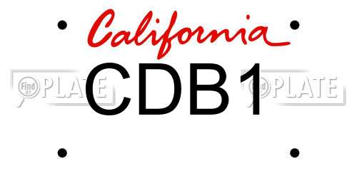 CDB1 California License Plate