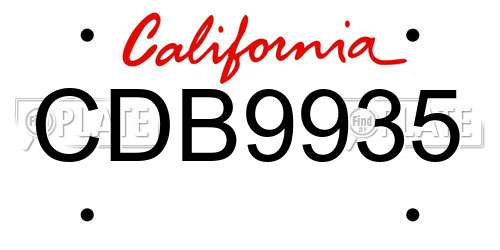 CDB9935 California License Plate