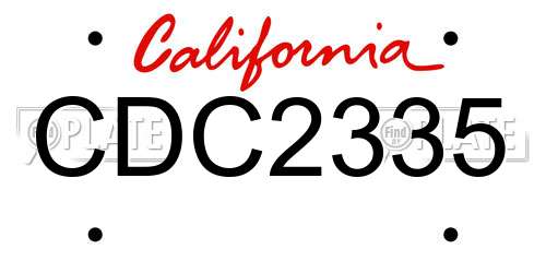 CDC2335 California License Plate