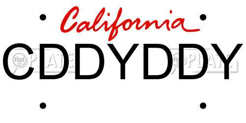 CDDYDDY California License Plate