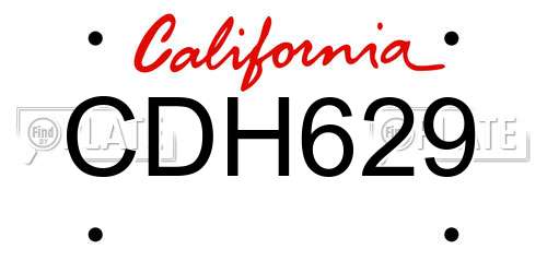 CDH629 California License Plate