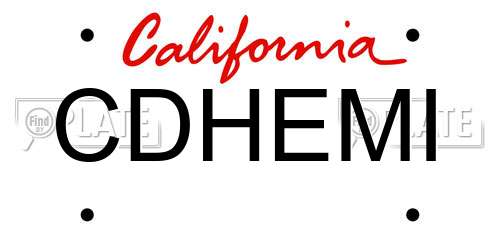 CDHEMI California License Plate