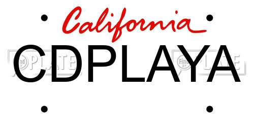 CDPLAYA California License Plate