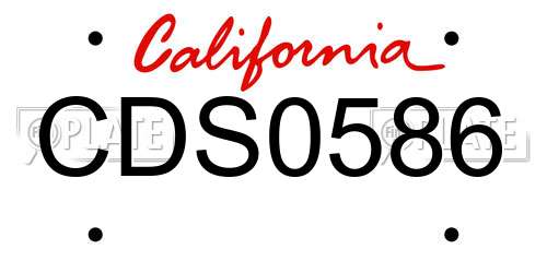 CDS0586 California License Plate