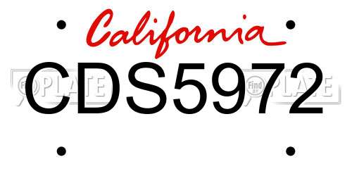 CDS5972 California License Plate