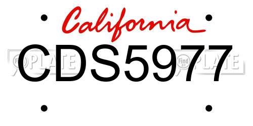 CDS5977 California License Plate