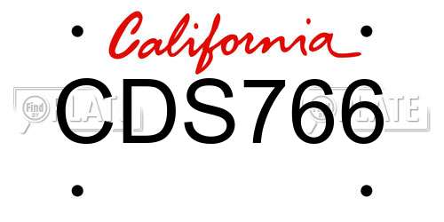 CDS766 California License Plate