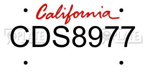 CDS8977 California License Plate