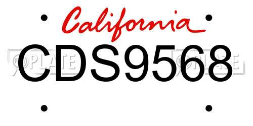 CDS9568 California License Plate