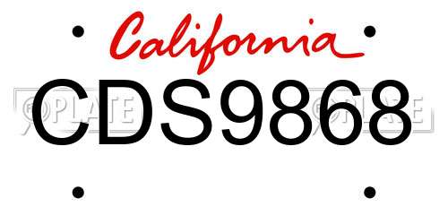 CDS9868 California License Plate