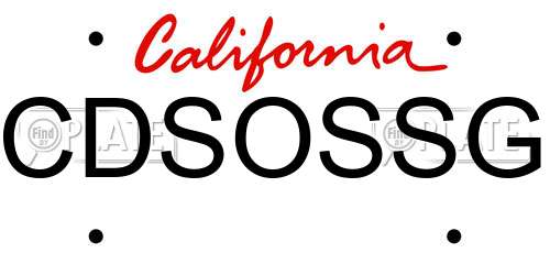 CDSOSSG California License Plate