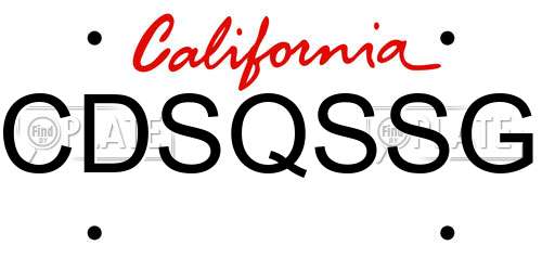 CDSQSSG California License Plate